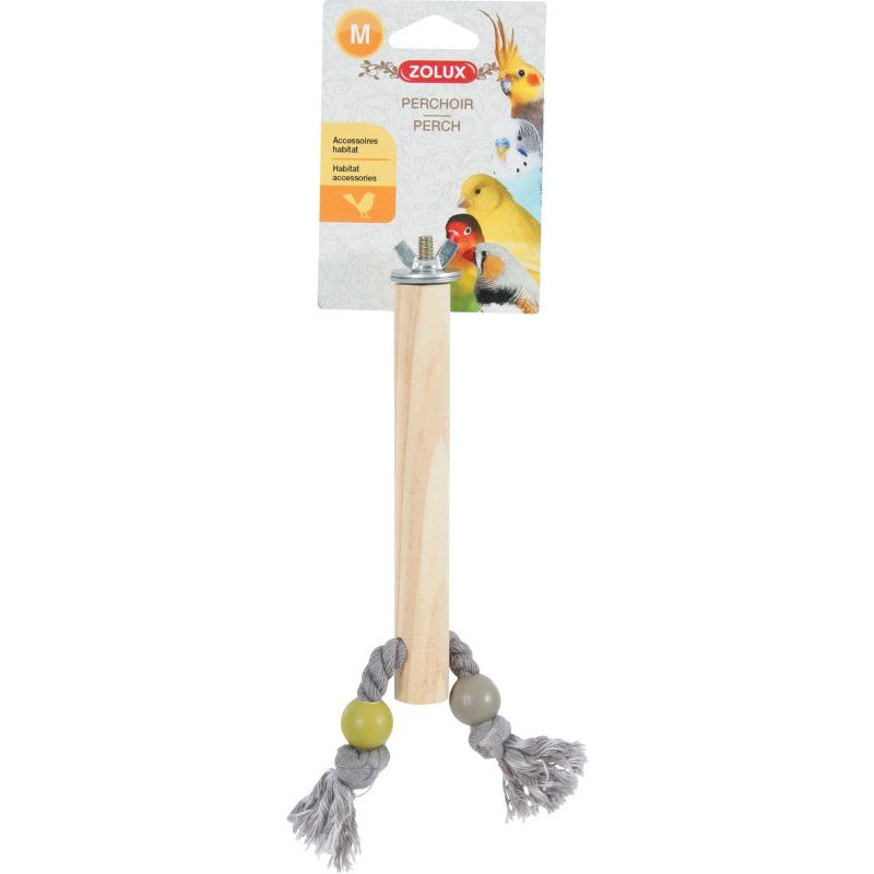 Okoń dla ptaków drewniany M 17cm Zolux