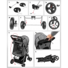 Wózek dla psa BUGGY, składany 47 x 100 x 80 cm, 4,9 kg, szary