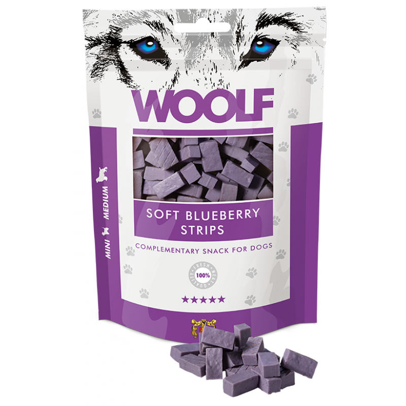 WOOLF Soft Blueberry Paski 100g