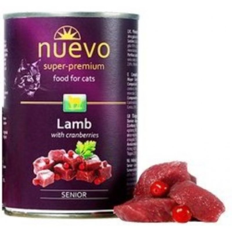 Nuevo Cat Senior Jagnięcina z żurawiną w puszce 400g