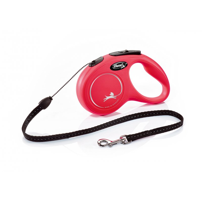 Smycz FLEXI Classic NEW S kabel 5m / 12kg czerwona