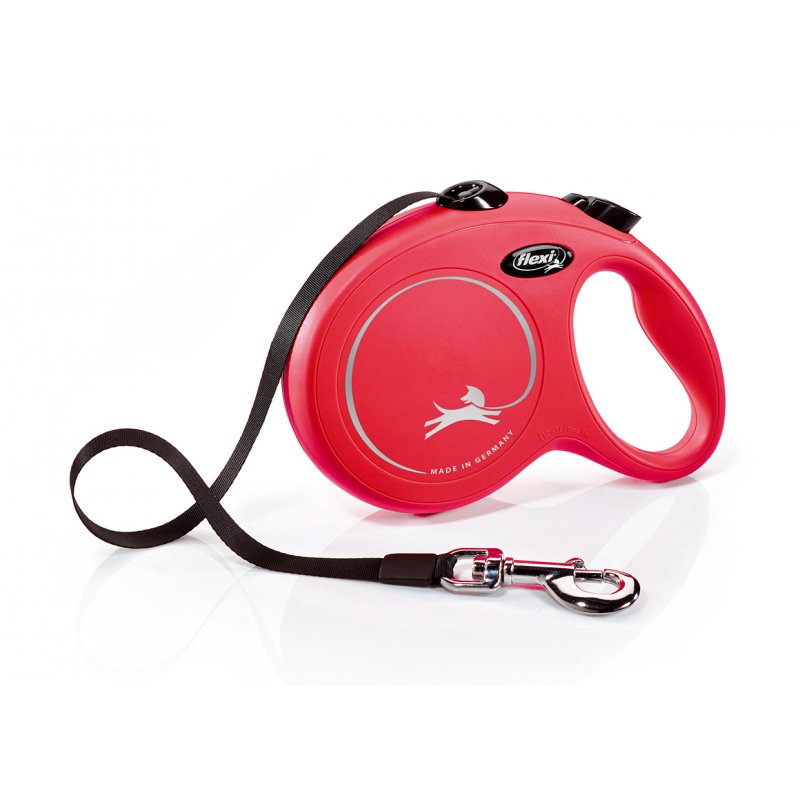 Smycz FLEXI Classic NEW L z paskiem 5m / 50kg czerwona