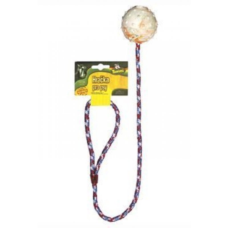 Zabawka dla psa Ball na drążonym sznurku bez dzwonka 60cm Tommi