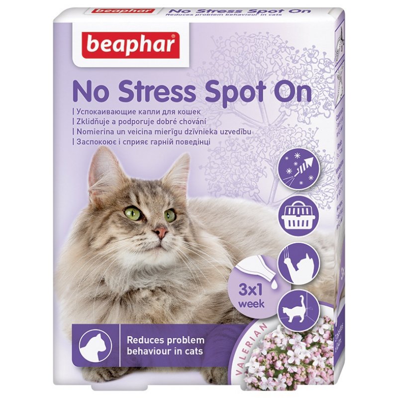 Beaphar No Stress Spot On dla kotów 3x0,4ml