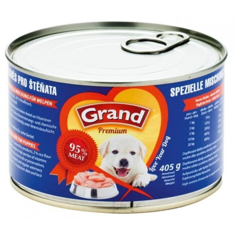 GRAND szczeniak w puszce Premium Special mieszanka mięsna 405g