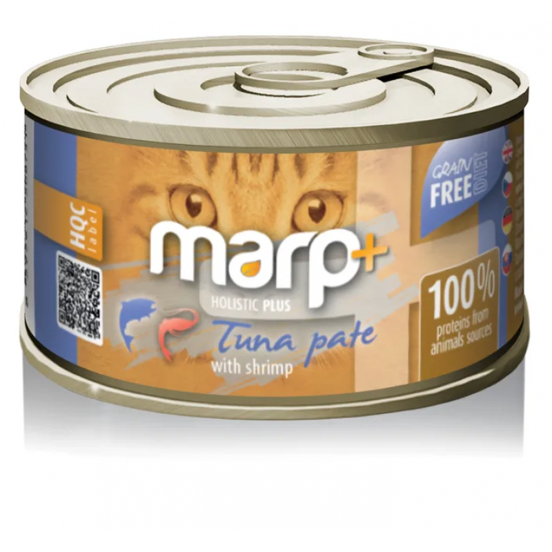 Marp Holistic Plus konserwy dla kotów – Pasztet z tuńczyka z krewetkami 24x70g