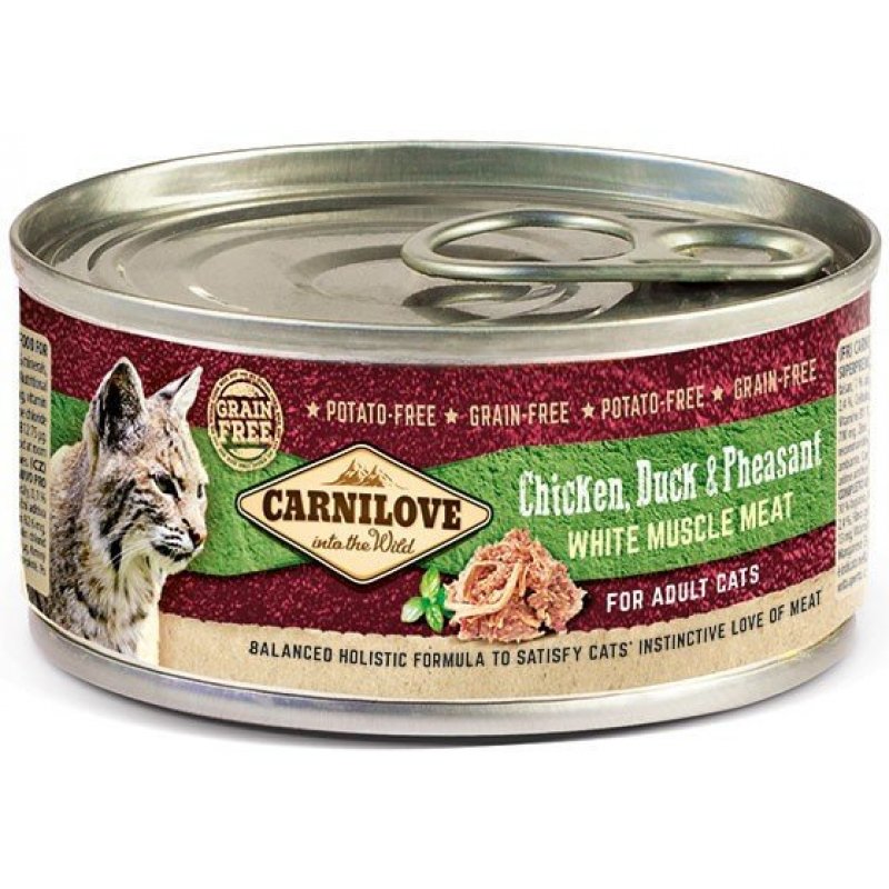 Carnilove White konz Muscle Meat Duck&Pheasant Cats 100g (při odběru min. 12 ks)