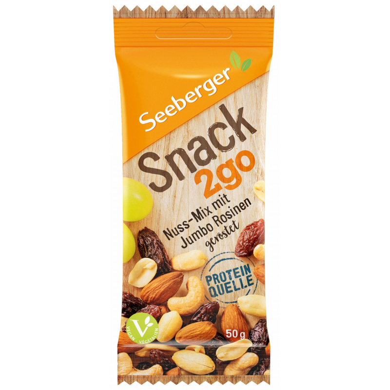 Seeberger Mieszanka orzechów i rodzynek Snack2go 50g