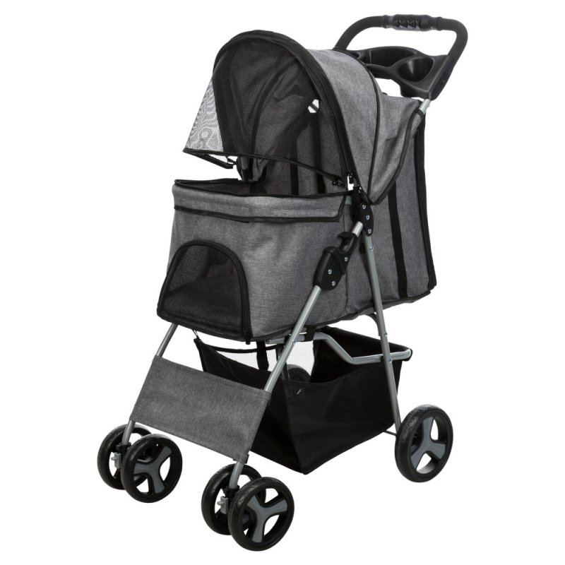 Wózek dla psa BUGGY, składany 47 x 100 x 80 cm, 4,9 kg, szary