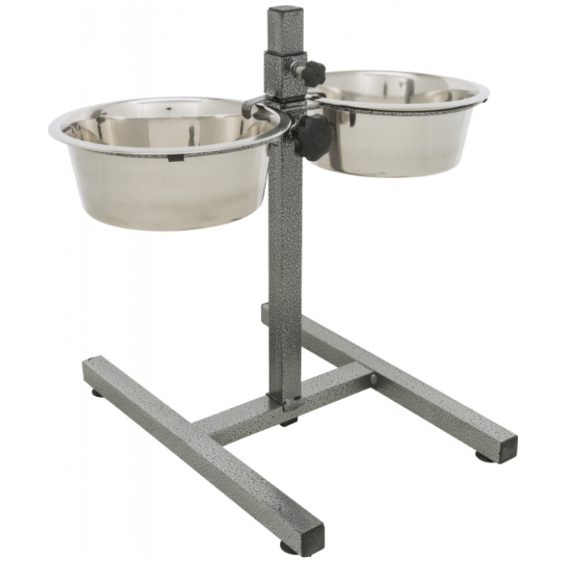 Stojak Trixie i 2 miski ze stali nierdzewnej 2x1,8l wysokość 40cm regulowana