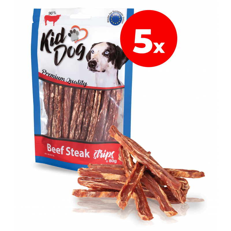 KIDDOG paski wołowe 5 x 80 g