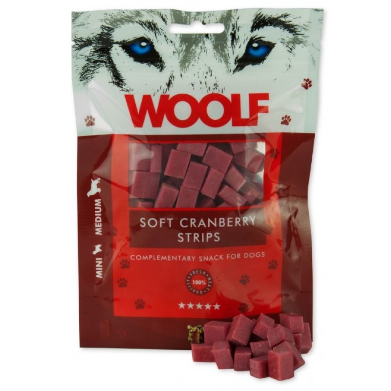 WOOLF Soft Cranberry Strips 100g