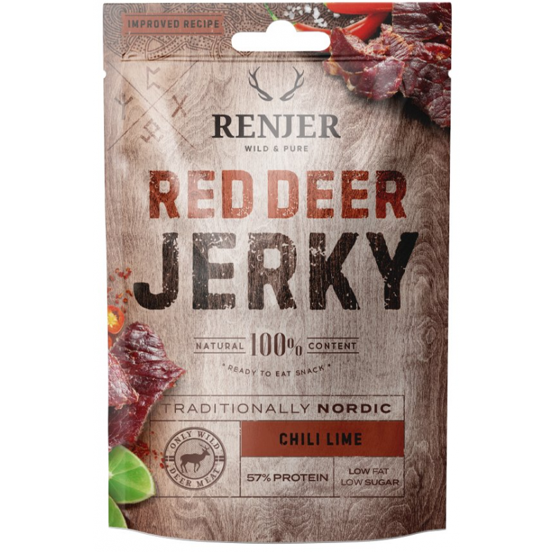 RENJER Modern Nordic Red Deer (Jeleń) Jerky Chilli & Lime 25g