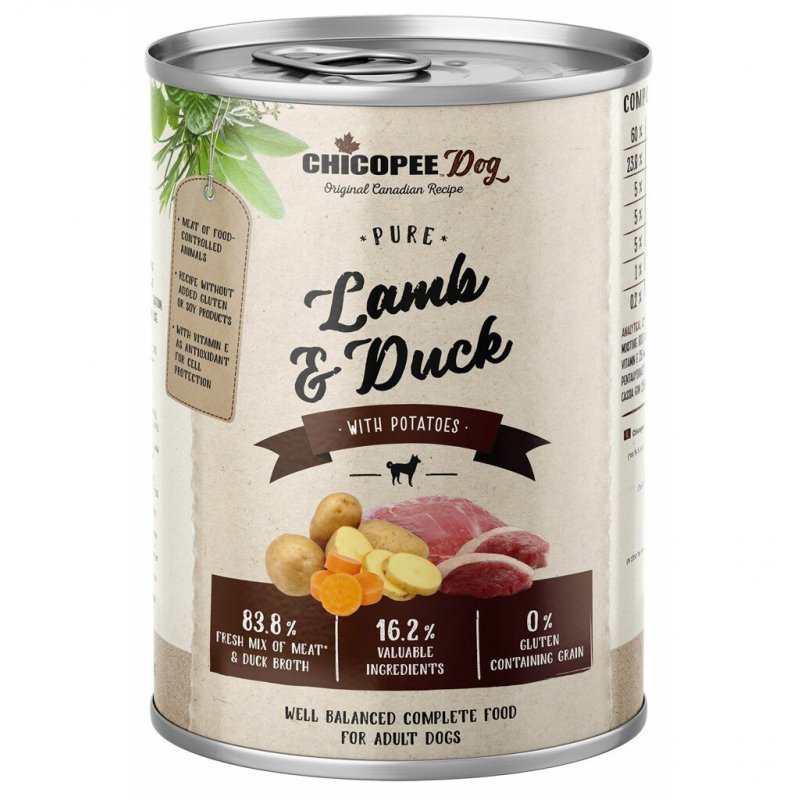 Chicopee Dog Pure Lamb&Duck konserwa 400g