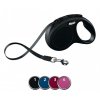 Smycz FLEXI Classic NEW M z paskiem 5m / 25kg czarna