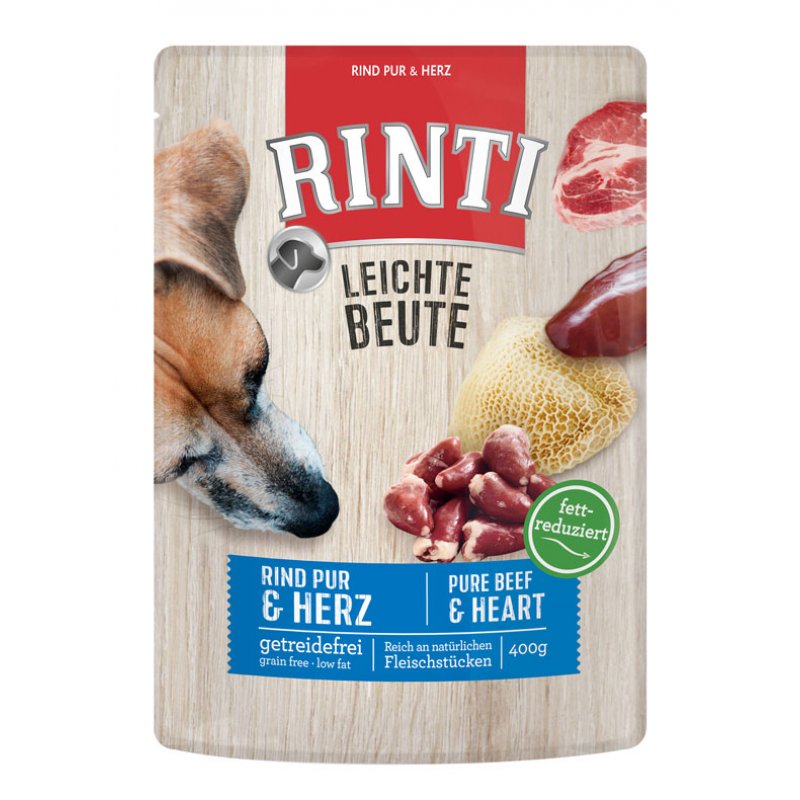 Rinti Dog Leichte Beute saszetka wołowina/serca z kurczaka 400g