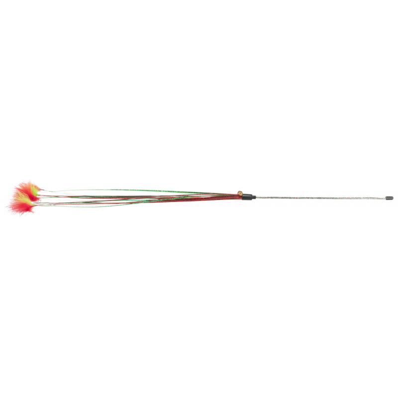 Xmas rod - Świąteczny patyk z piórkami i dzwoneczkiem, 31 cm