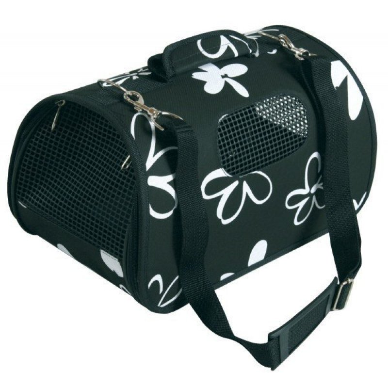 Torba podróżna Flower L czarna 25x51x33cm Zolux