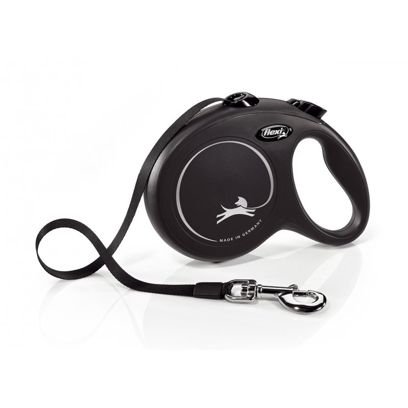 Smycz FLEXI Classic NEW L z paskiem 5m / 50kg czarna