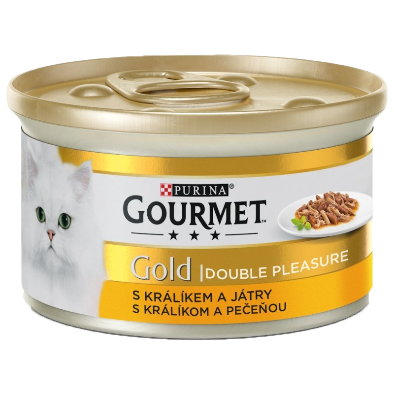 Gourmet Gold Cat pasztet duszony z królika i wątróbki 85g