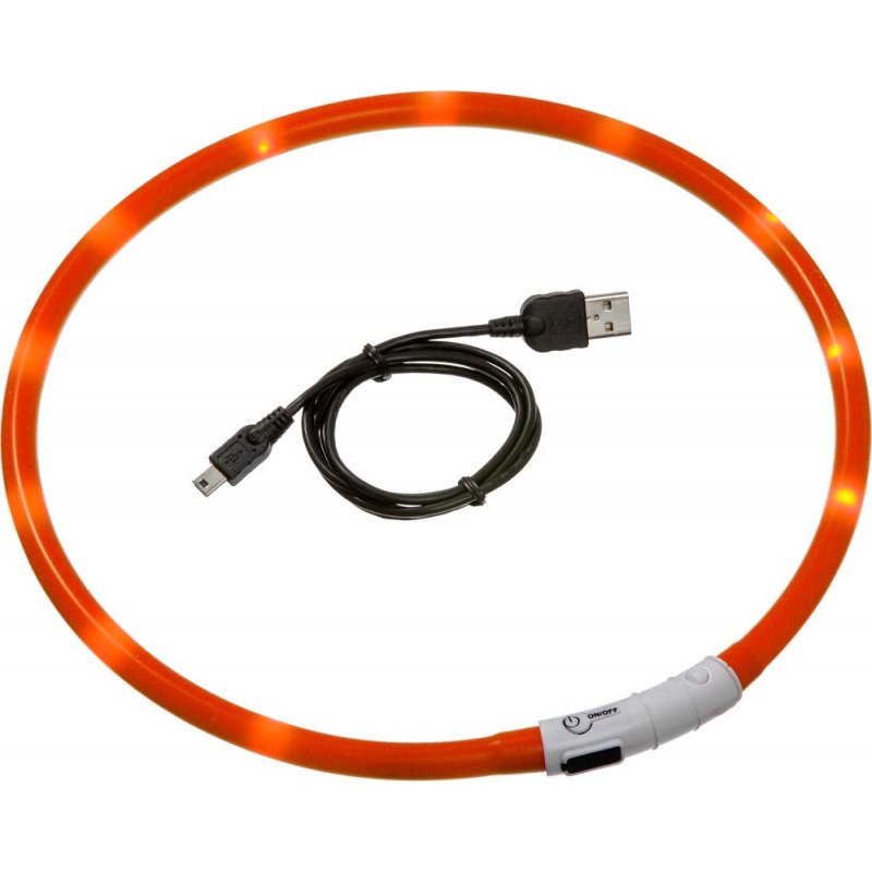Obroża pomarańczowa USB Visio Light 35cm