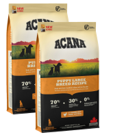 2x Acana Dog Puppy Large Breed Heritage 17kg