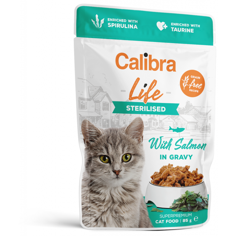 Calibra Cat Life kapsa Sterilised Salmon in gravy 85g