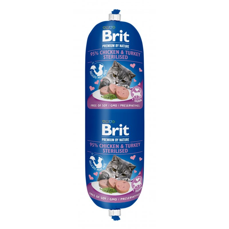 Brit Premium Cat by Nature Sausage Chicken & Turkey Sterilised 180g